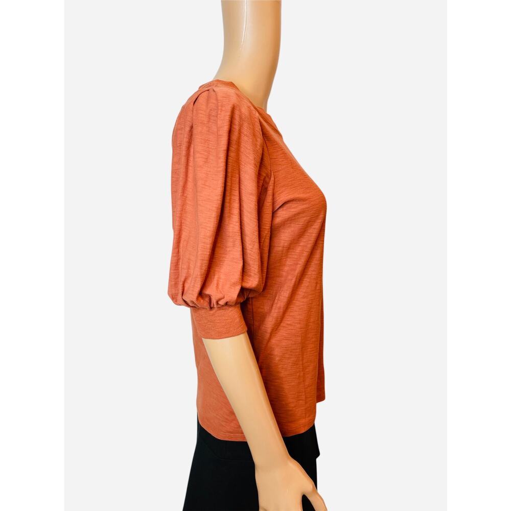 Nation Ltd  Puff Sleeve Crewneck Tee size S Red Clay - Picture 4 of 8